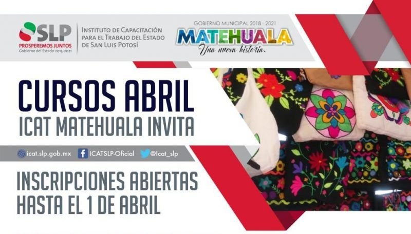 ICAT presenta oferta de cursos para abril en Matehuala ICAT Cursos 270319