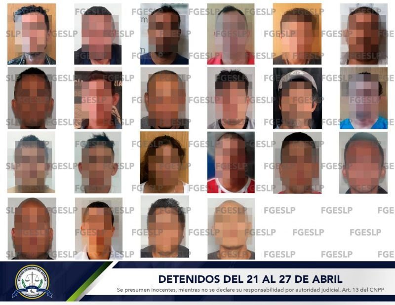 Detienen FGE a 22 personas por diversos delitos FGE Resultados 280419