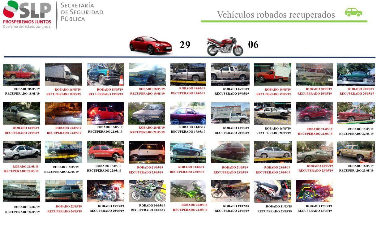 SSPE recupera 35 vehículos con reporte de robo 29SSPEAseguramientos290519