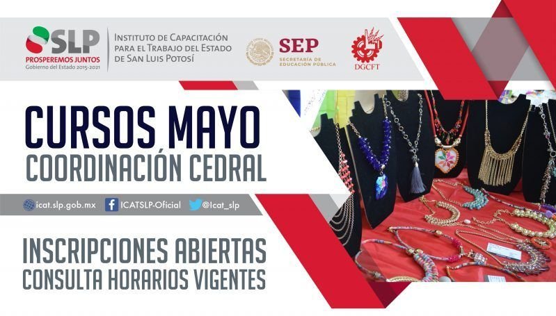 Invita ICAT a los cursos que se realizarán en Cedral ICAT Cursos Cedral 010519