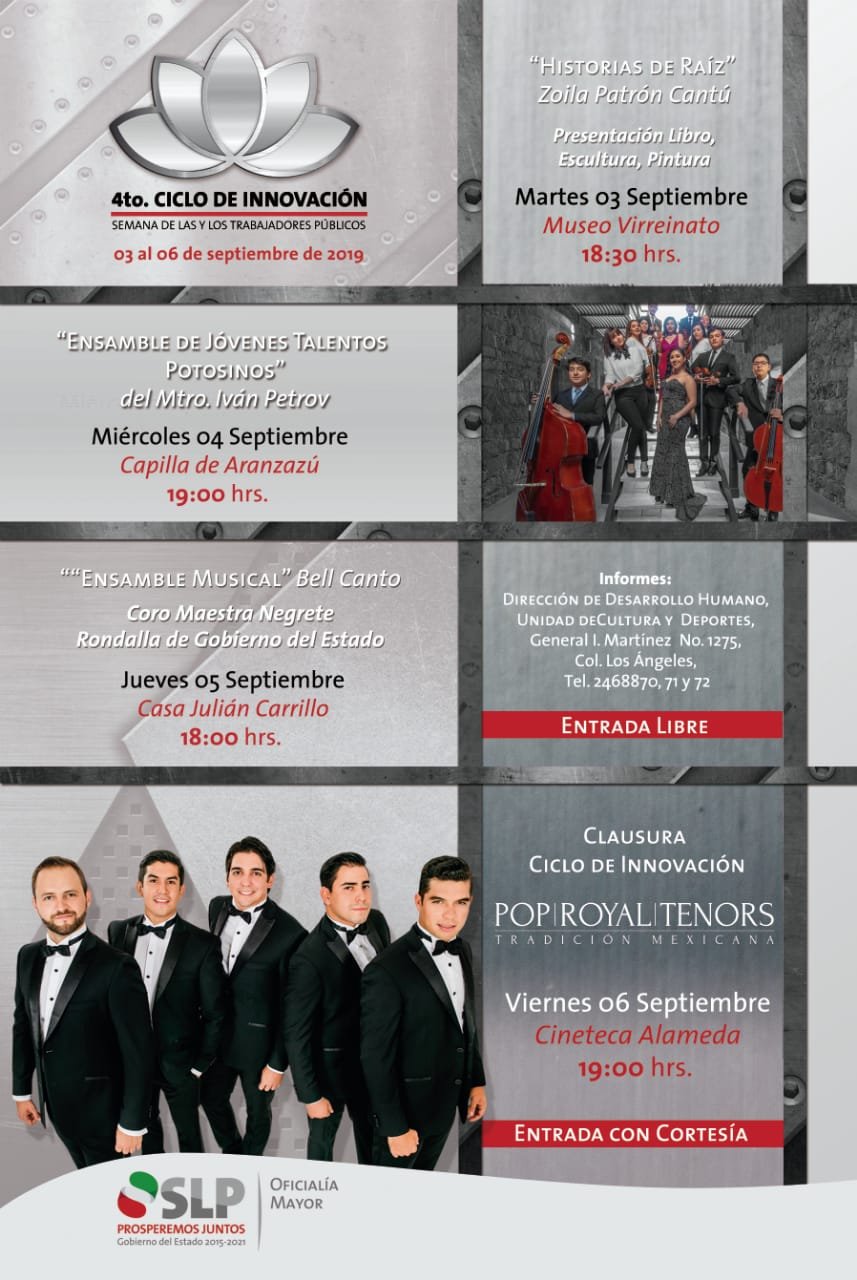 Lista la agenda cultural del "4º ciclo de innovación de las y los servidores públicos":OM 1OFICIALÍA Agenda (1)