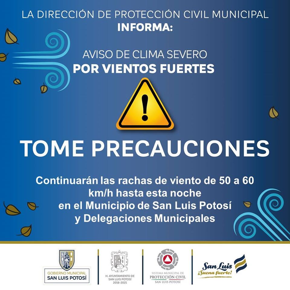 En alerta dependencias municipales por pronóstico de fuertes vientos