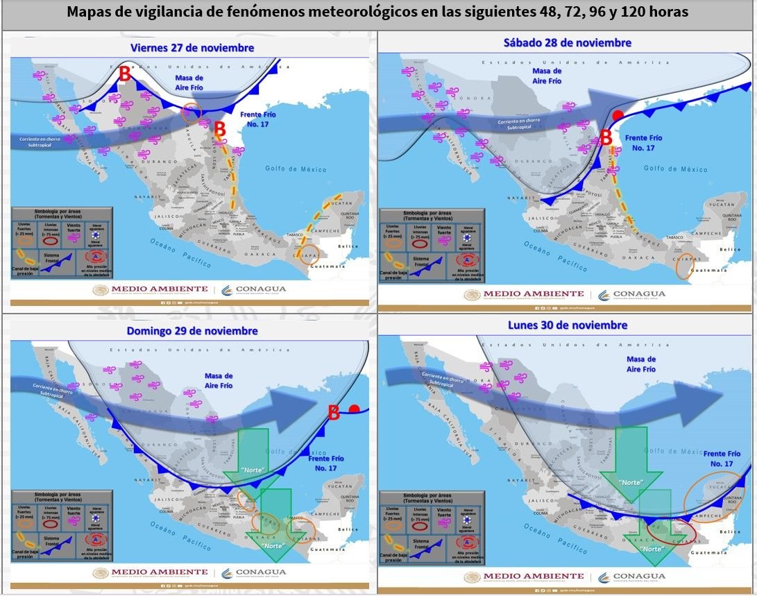 Se prevé ambiento frío y heladas matutinas en partes altas de San Luis Potosí durante el fin de semana mapas_discusion
