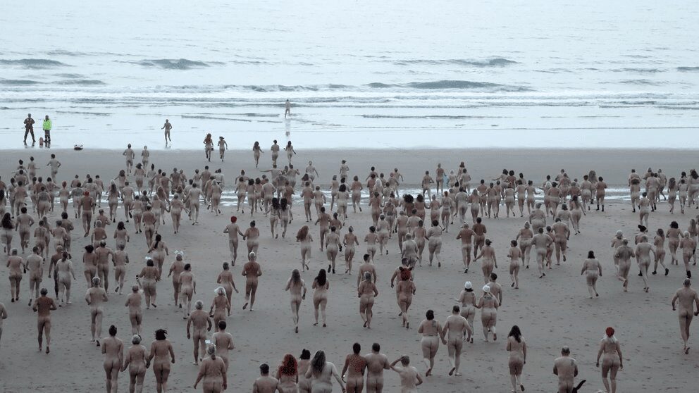desnudos sen el mar del norte