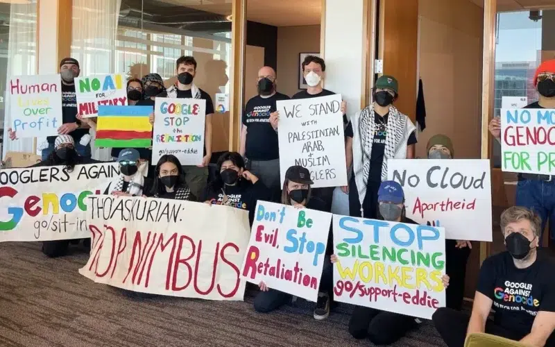 Google despide a 28 empleados por protestar contra contratos con Israel google-protesta-25042024