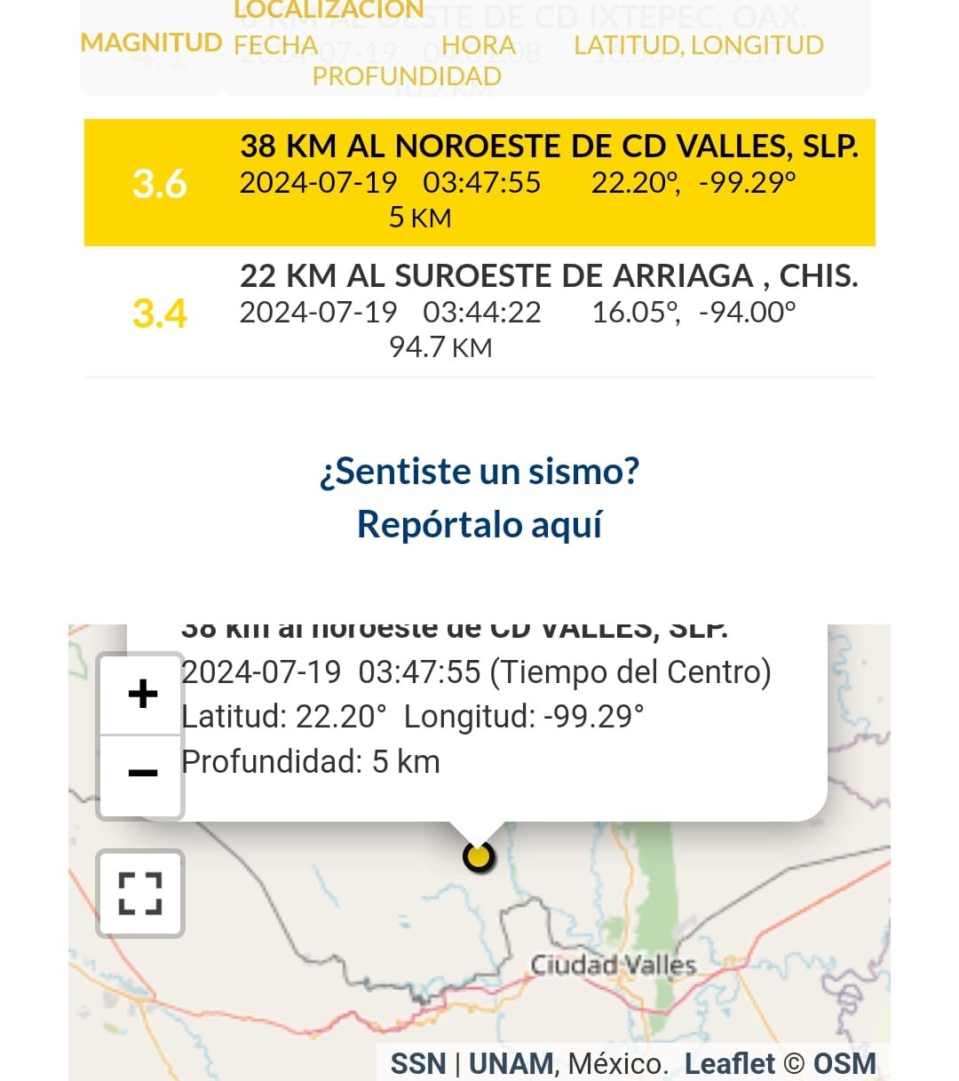 Sismos leves en Ciudad Valles y Ciudad del Maíz: Mauricio Ordaz sismos en cd valles