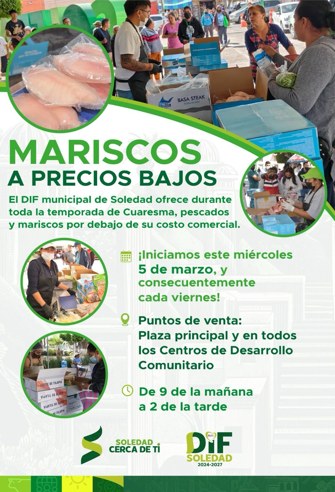 Este miércoles inicia la venta de pescados y mariscos a precios bajos en Soledad precios bajos