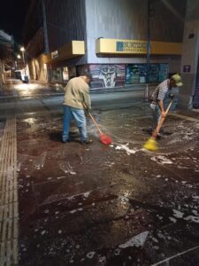Continúa el rescate del Centro Histórico: Gobierno de la Capital realiza hidrolavado en el pasaje Hidalgo