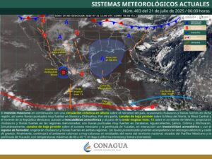 Monzón mexicano y circulación ciclónica en el noroeste de país traerá lluvias y chubascos