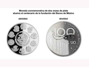 Banco de México celebra su centenario con moneda conmemorativa de plata