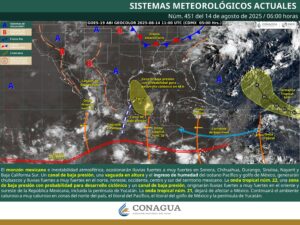Monzón mexicano y sistemas atmosféricos provocarán lluvias intensas en gran parte del país
