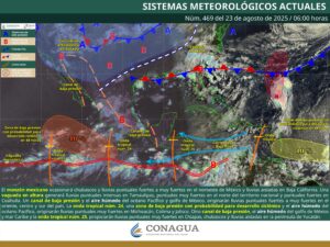 Lluvias intensas en Tamaulipas y muy fuertes en el centro, occidente y sur del país