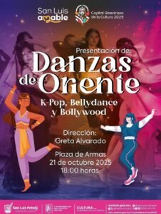 Cultura Municipal invita a disfrutar de “Danzas de Oriente: K-Pop, Bellydance y Bollywood”