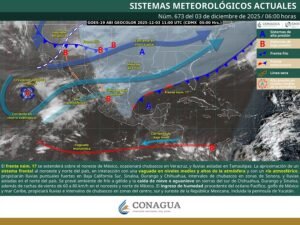 Lluvias fuertes en BCS, Sinaloa, Durango y Chihuahua, con posible nieve en zonas altas