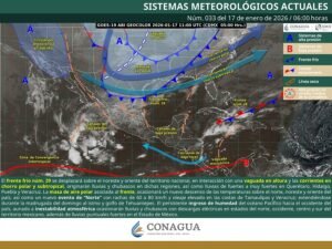  Frente frío núm. 29 y masa de aire polar bajan las temperaturas a -10°C a 0°C en varios Estados