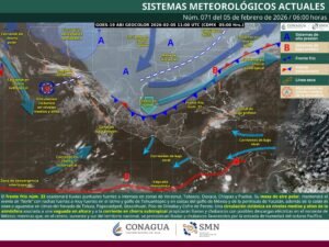 Lluvias fuertes a intensas y evento de “Norte” en el Golfo y sureste del país