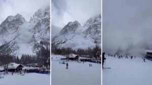 VIDEO: Una enorme avalancha sepulta a decenas de esquiadores en los Alpes