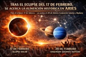 Tras el eclipse del 17 de febrero, la histórica alineación en Aries marca un giro de era