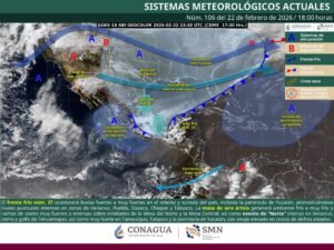 Frente frío núm. 37 y su masa de aire ártico descienden las temperaturas en el país