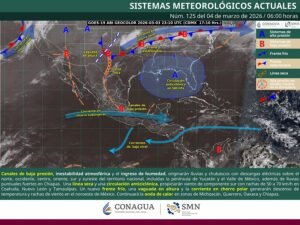 Lluvias fuertes en Chiapas, Campeche, Yucatán y Quintana Roo