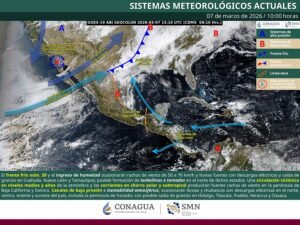 Lluvias fuertes en el noreste y posible formación de torbellinos o tornados