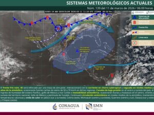 Frente frío No. 40 y masa de aire polar se desplazan por el norte, onda de calor se mantiene