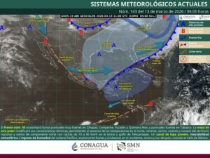 Lluvias muy fuertes y vientos intensos en Chiapas y la Península de Yucatán