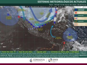 Evento de “Norte” intenso y lluvias intensas en el sur y sureste del país