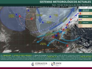 Lluvias puntuales fuertes en Chiapas y Quintana Roo