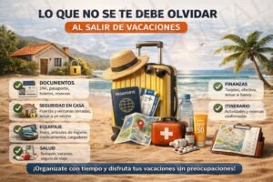 Lo que no se te debe olvidar antes de salir de vacaciones
