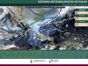 Frente frío núm. 45 con lluvias, temperaturas altas y bajas y vientos, de todo un poco!