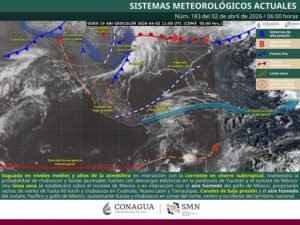 Lluvias puntuales fuertes en zonas de Chiapas, Campeche, Yucatán y Quintana Roo