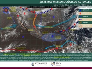 Lluvias fuertes y posibles torbellinos en el norte del país