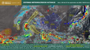 Polo y la depresión tropical 18-E mantienen lluvias y fuertes vientos en gran parte de México