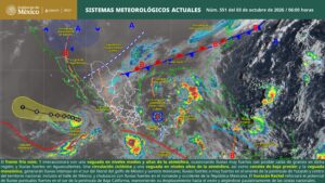 Lluvias puntuales muy fuertes en gran parte del territorio mexicano