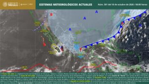 Huracán Trudy cat 2 , frente frío 2 y masa de aire polar provocarán lluvias intensas y descenso de temperatura en México