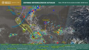 Simon se debilita frente a Jalisco; frente frío número 2 provoca lluvias y fuertes vientos en México
