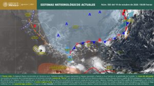 Frente frío No. 2 desata lluvias torrenciales y vientos intensos; Trudy se debilita en el Pacífico